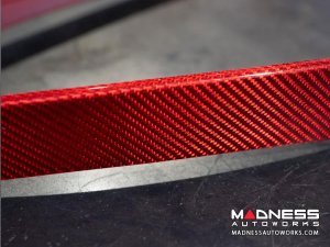 Alfa Romeo Stelvio Front V Shield Grill Frame + Emblem Frame Kit - Carbon Fiber - Red Candy